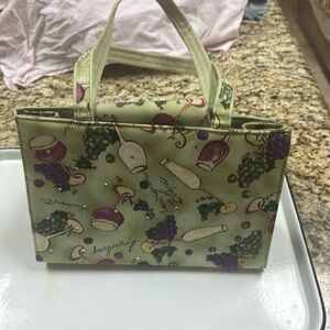 Purse Wine Purse Shoulder Bag Green Embellished Rhinestone Mob Wife Tuscan Italy